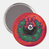 8-Ball Kerstmis Rood Magneet (Voorkant / Achterkant)
