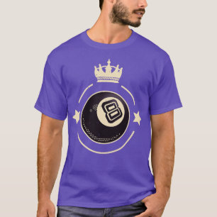 8 Ball King Biljart Retro Snooker T-shirt