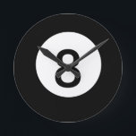 8-Ball-klok Ronde Klok<br><div class="desc">8-Ballklok. Haal de 8 weg,  vermenigvuldig de stippen,  verander de kleuren,  maak plezier in het ontwerpen van de manier waarop je wilt.</div>