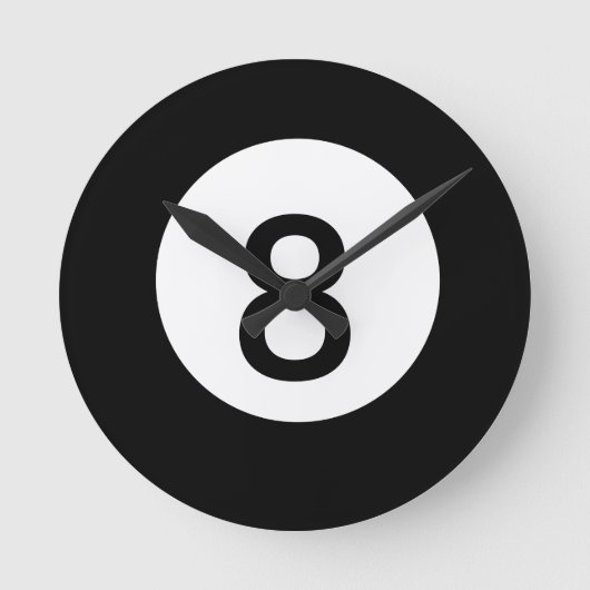 8-Ball-klok Ronde Klok (Voorkant)