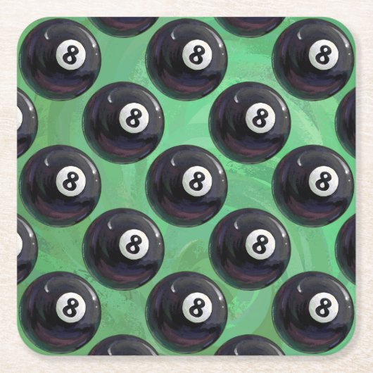 8 Ball Patroon Kartonnen Onderzetters (Voorkant)