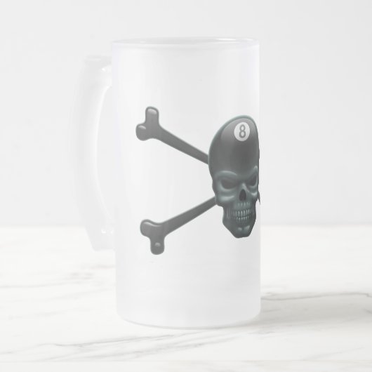 8-ball Pirate Matglas Bierpul (Voorkant links)