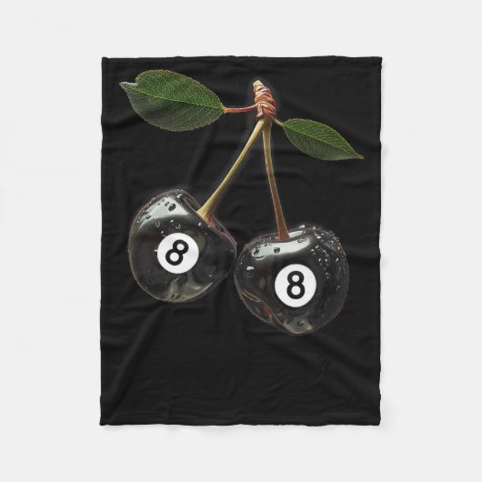 8 Ball Pool Biljart Speler Kersen Fleece Deken (Voorkant)