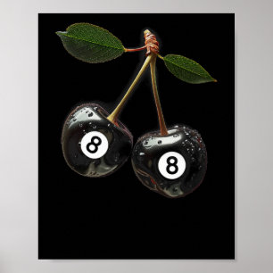 8 Ball Pool Biljart Speler Kersen Poster