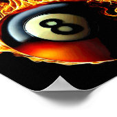 8 Ball Pool Biljart Speler Vlam Poster (Hoek)