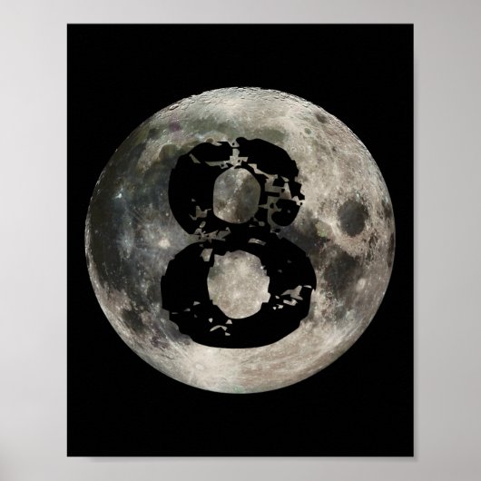 8 Ball Pool biljart speler Volle Maan Poster (Voorkant)