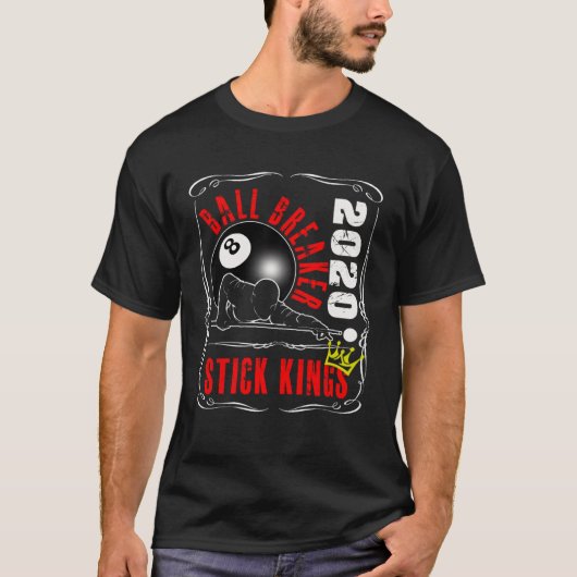 8 Ball Pool Billiards  Stick King Player Tea   1 T-shirt (Voorkant)
