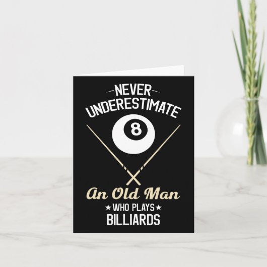 8 Ball Pool Funny Billiards Player Lover Pap Gifte Kaart (Voorkant)