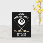 8 Ball Pool Funny Billiards Player Lover Pap Gifte Kaart (Gele Bloem)