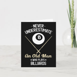 8 Ball Pool Funny Billiards Player Lover Pap Gifte Kaart
