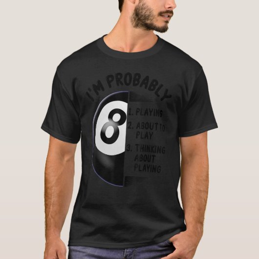 8 Ball Pool Player Billiards T-shirt (Voorkant)
