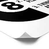 8-ball Pool Speler Biljart Nieuwheid Gift Poster (Hoek)