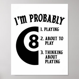 8-ball Pool Speler Biljart Nieuwheid Gift Poster