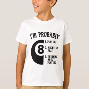 8-ball Pool Speler Biljart Nieuwheid Gift T-shirt