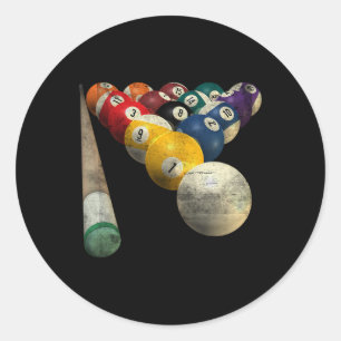 8-ball Pool Team Bar League Biljart Mannen Vrouwen Ronde Sticker