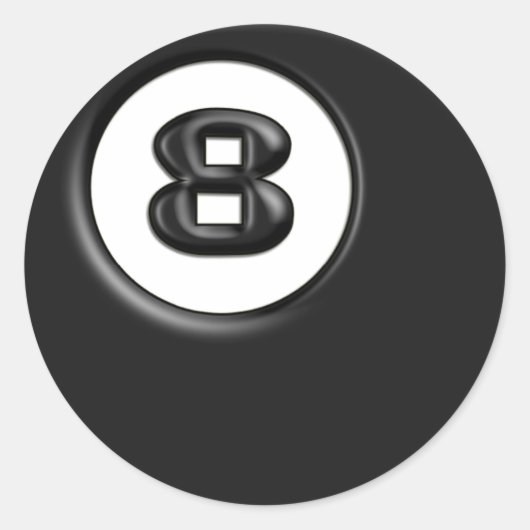 8 BALL RONDE STICKER (Voorkant)