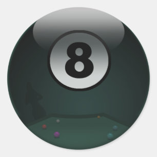 8-Ball Ronde Sticker