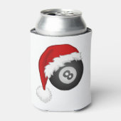 8-Ball Santa hat Funny kerst billiards snooker Blikjeskoeler (Blikje Voorkant)
