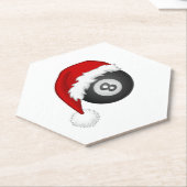 8-Ball Santa hat Funny kerst billiards snooker Kartonnen Onderzetters (Schuin)