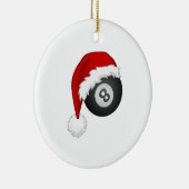 8-Ball Santa hat Funny kerst billiards snooker Keramisch Ornament (Rechts)