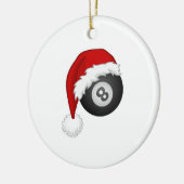 8-Ball Santa hat Funny kerst billiards snooker Keramisch Ornament (Links)