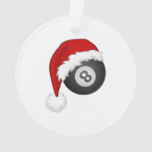 8-Ball Santa hat Funny kerst billiards snooker Ornament (voorkant)