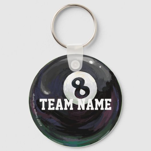 8 Ball Team Name Sleutelhanger (Voorkant)