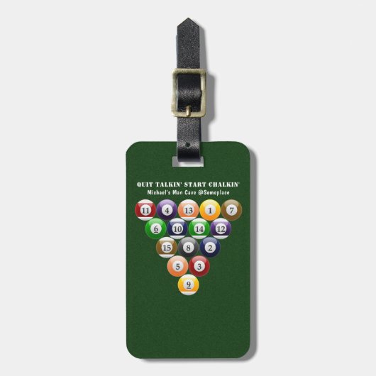 8-band rackbiljartballen met 8-bits balpool bagagelabel (Voorkant verticaal)