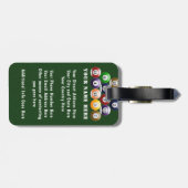 8-band rackbiljartballen met 8-bits balpool bagagelabel (Achterkant horizontaal)