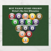 8-band rackbiljartballen met 8-bits balpool bier etiket (Enkel label)