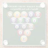 8-band rackbiljartballen met 8-bits balpool glazen onderzetter (Achterkant)