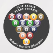 8-band rackbiljartballen met 8-bits balpool labels (Design 2)