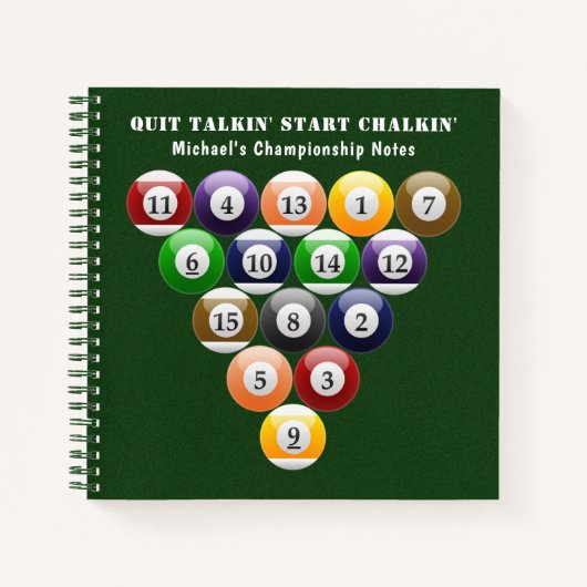 8-band rackbiljartballen met 8-bits balpool notitieboek (Voorkant)