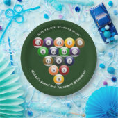 8-band rackbiljartballen met 8-bits balpool papieren bordje (Feest)