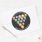 8-band rackbiljartballen met 8-bits balpool ronde sticker (Envelop)
