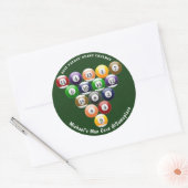8-band rackbiljartballen met 8-bits balpool ronde sticker (Envelop)