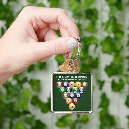 8-band rackbiljartballen met 8-bits balpool sleutelhanger (Hand)