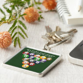 8-band rackbiljartballen met 8-bits balpool sleutelhanger (Zijkant)