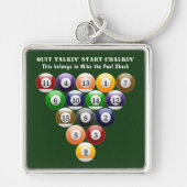 8-band rackbiljartballen met 8-bits balpool sleutelhanger (Voorkant)