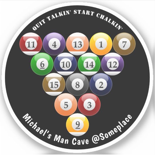 8-band rackbiljartballen met 8-bits balpool sticker (Voorkant)