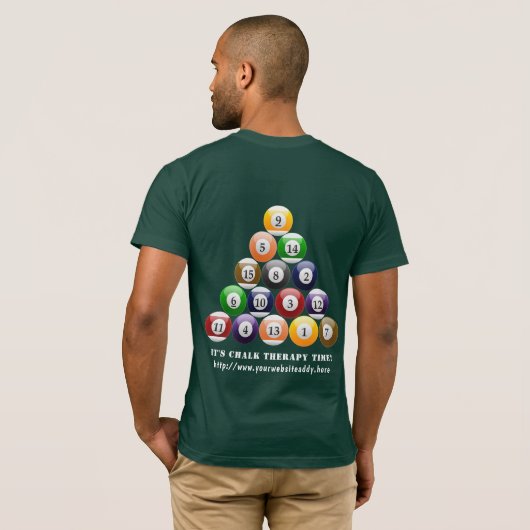 8-band rackbiljartballen met 8-bits balpool t-shirt (Achterkant volledig)