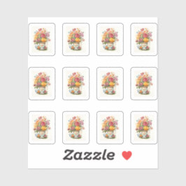 8 Beker van Bloemen Sticker