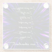 8 Bevestigingen voor overvloed en succes Glazen Onderzetter (Achterkant)