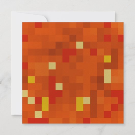 8 bit Block Oranje Kids Birthday Party Invitation Save The Date (Achterkant)