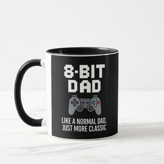 8-bit Dad Classic Gamer Controller Ontwerp Mok (Links)