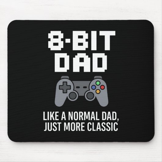 8-bit Dad Classic Gamer Controller Ontwerp Muismat (Voorkant)
