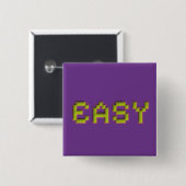 8-Bit EASY Vierkante Pin - Retro Paarse Gaming Toe Button 5,1 Cm (Voorkant /achterkant)