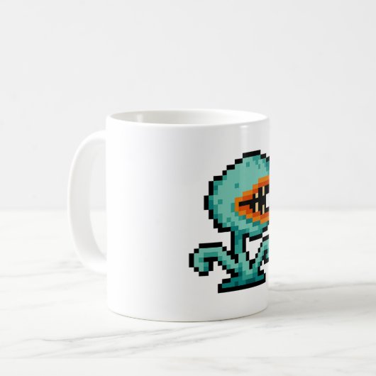 8-bit Flytrap Monster Koffiemok (Voorkant links)