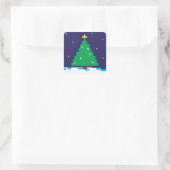 8-bit Gaming Holiday Tree Vierkante Sticker (Tas)