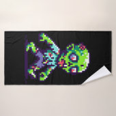 8-bit grappige zombie Halloween Badhanddoek (Badhanddoek)